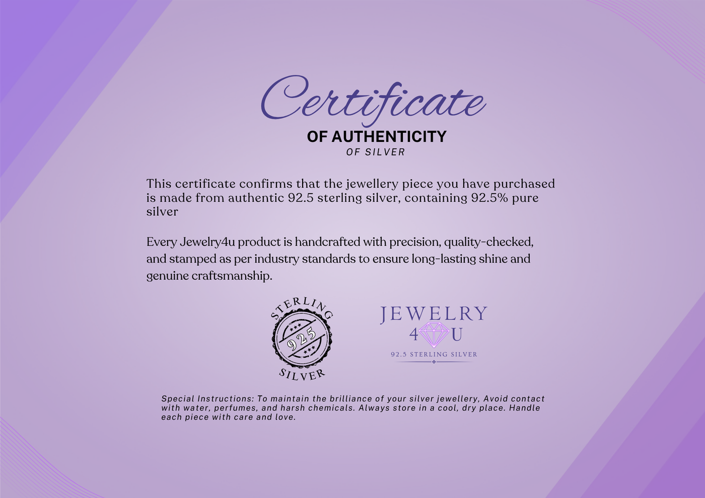 Our 925 Sterling Promise