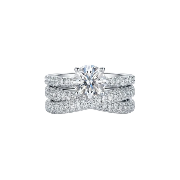 Solitaire Crossover Ring Set