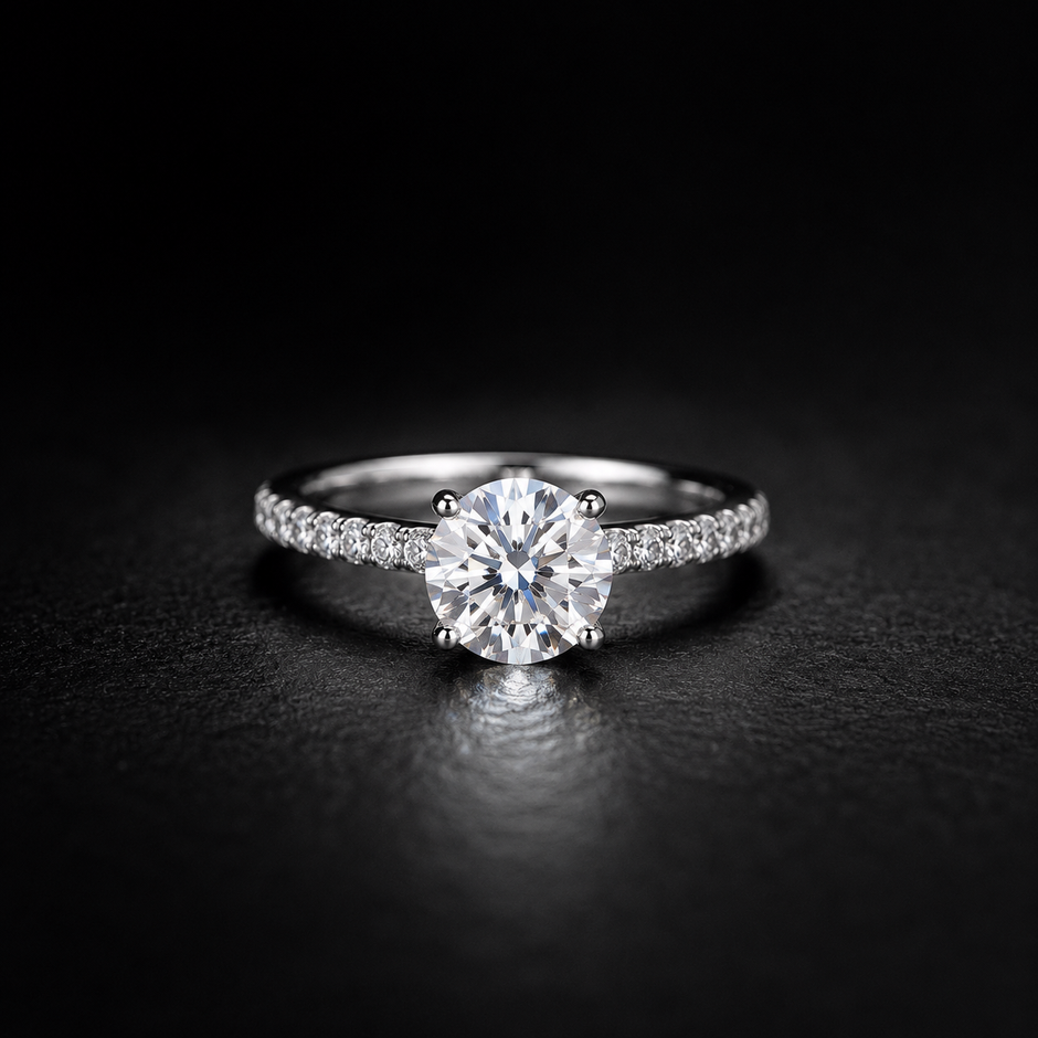 Solitaire Crossover Ring Set