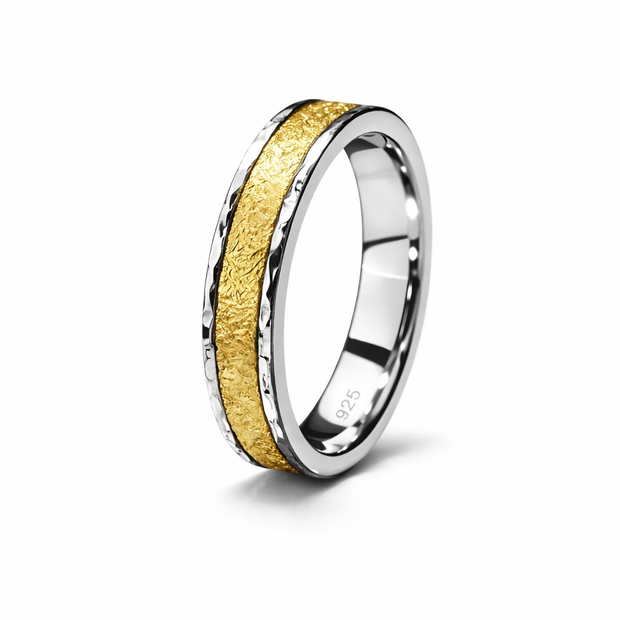 Dual-Tone Textured Artisan Statement Band