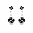 Elegant Black Floral Drop Earrings