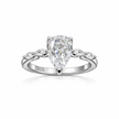 Pear Cut Solitaire Ring with Side Stones