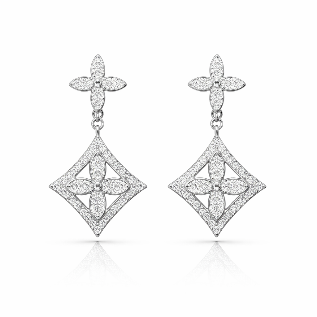 Elegant Floral Drop Earrings Design