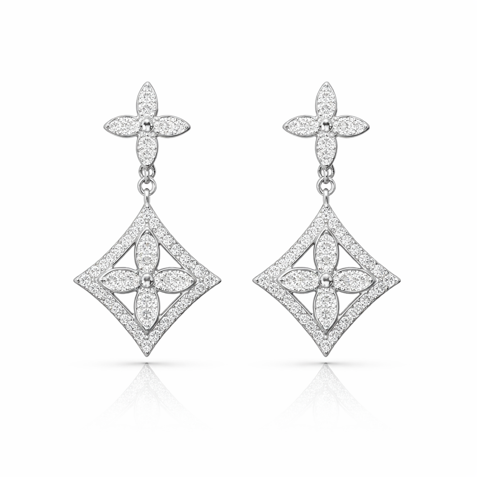 Elegant Floral Drop Earrings Design