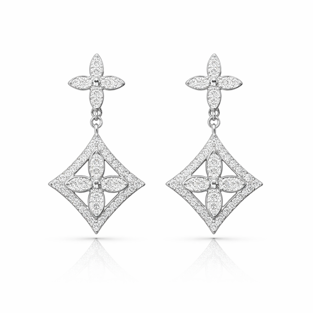 Elegant Floral Drop Earrings Design