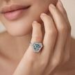 Evil Eye Triangle Halo Ring
