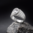 Cobblestone Solitaire Signet Ring