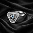Evil Eye Triangle Halo Ring