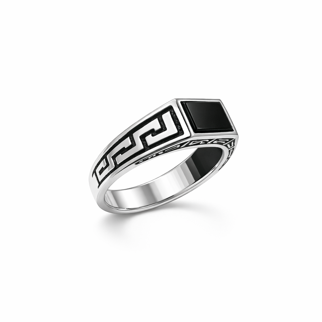 Grecian Path Onyx Ring
