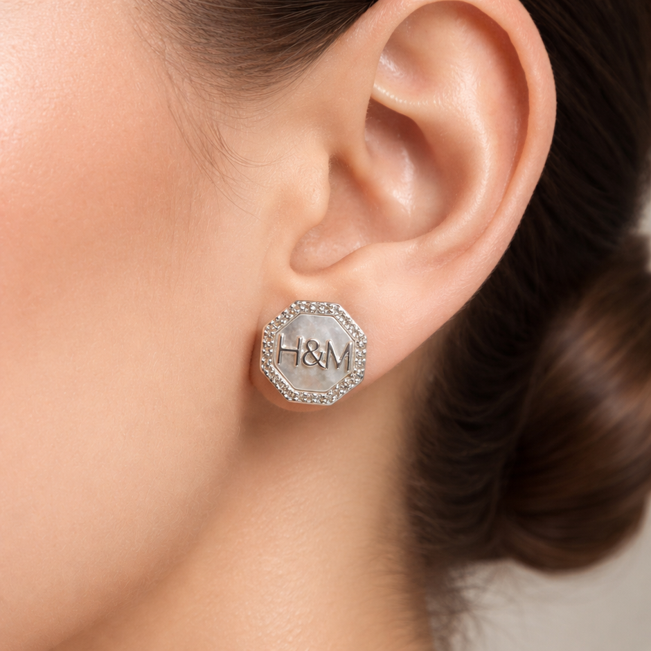 Stylish Octagon Stud Earrings