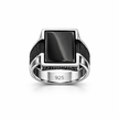 Obsidian Mesh Signet Ring
