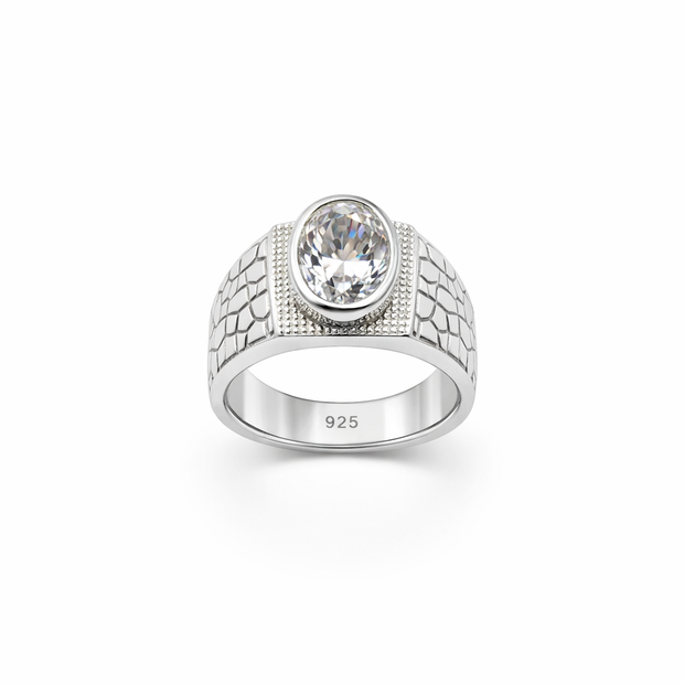 Cobblestone Solitaire Signet Ring