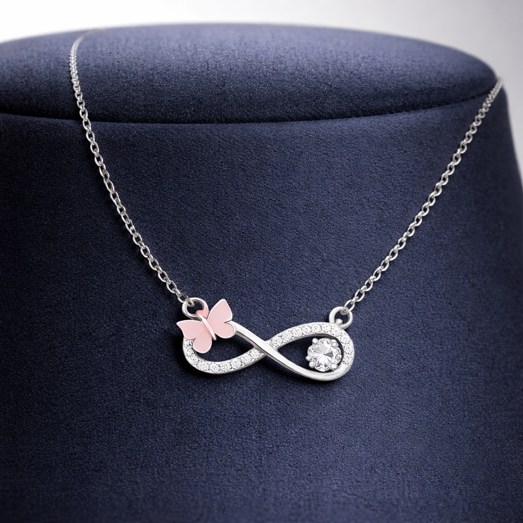 Infinity Butterfly Pendant Necklace