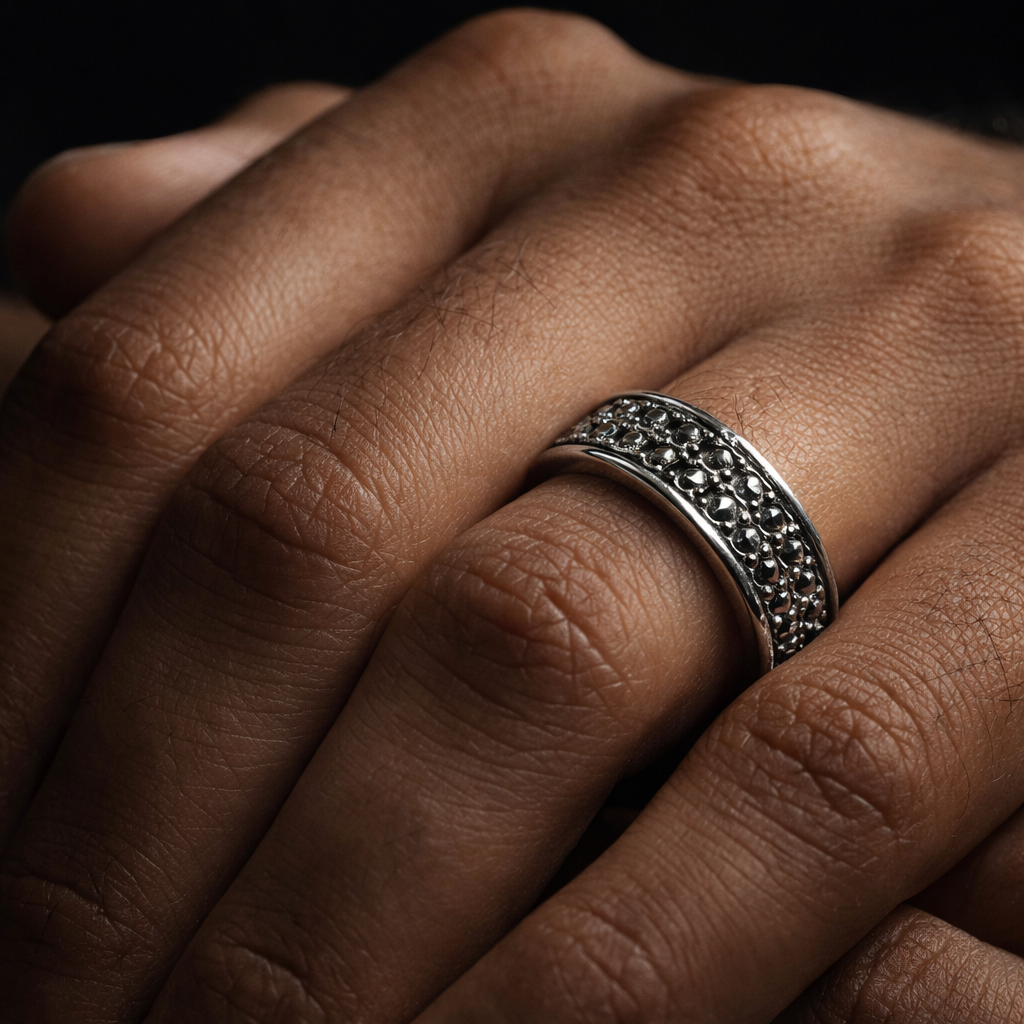 Dual-Row Marcasite-Finish Statement Band
