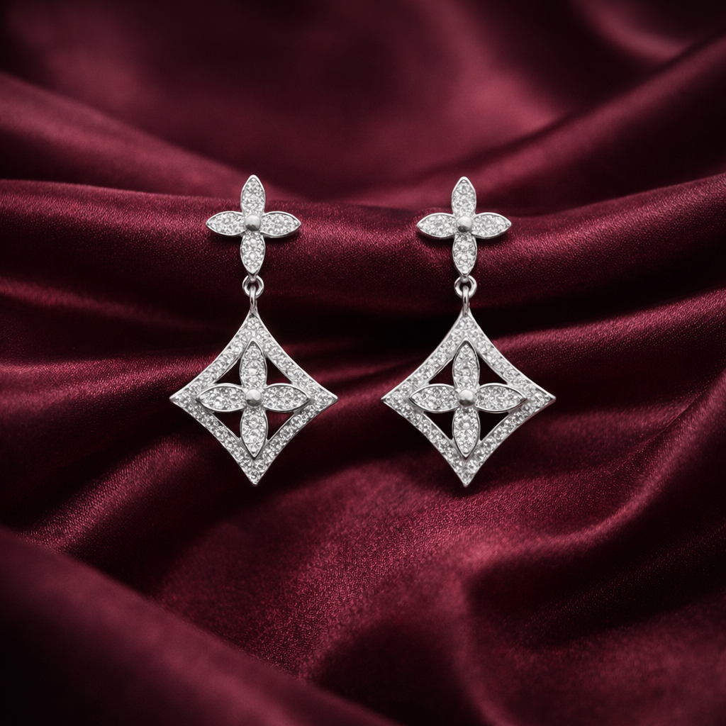 Elegant Floral Drop Earrings Design
