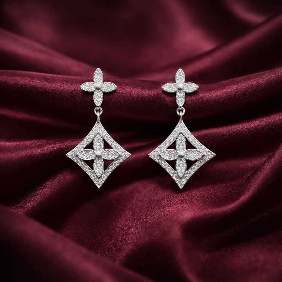 Elegant Floral Drop Earrings Design