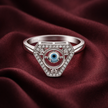 Evil Eye Triangle Halo Ring