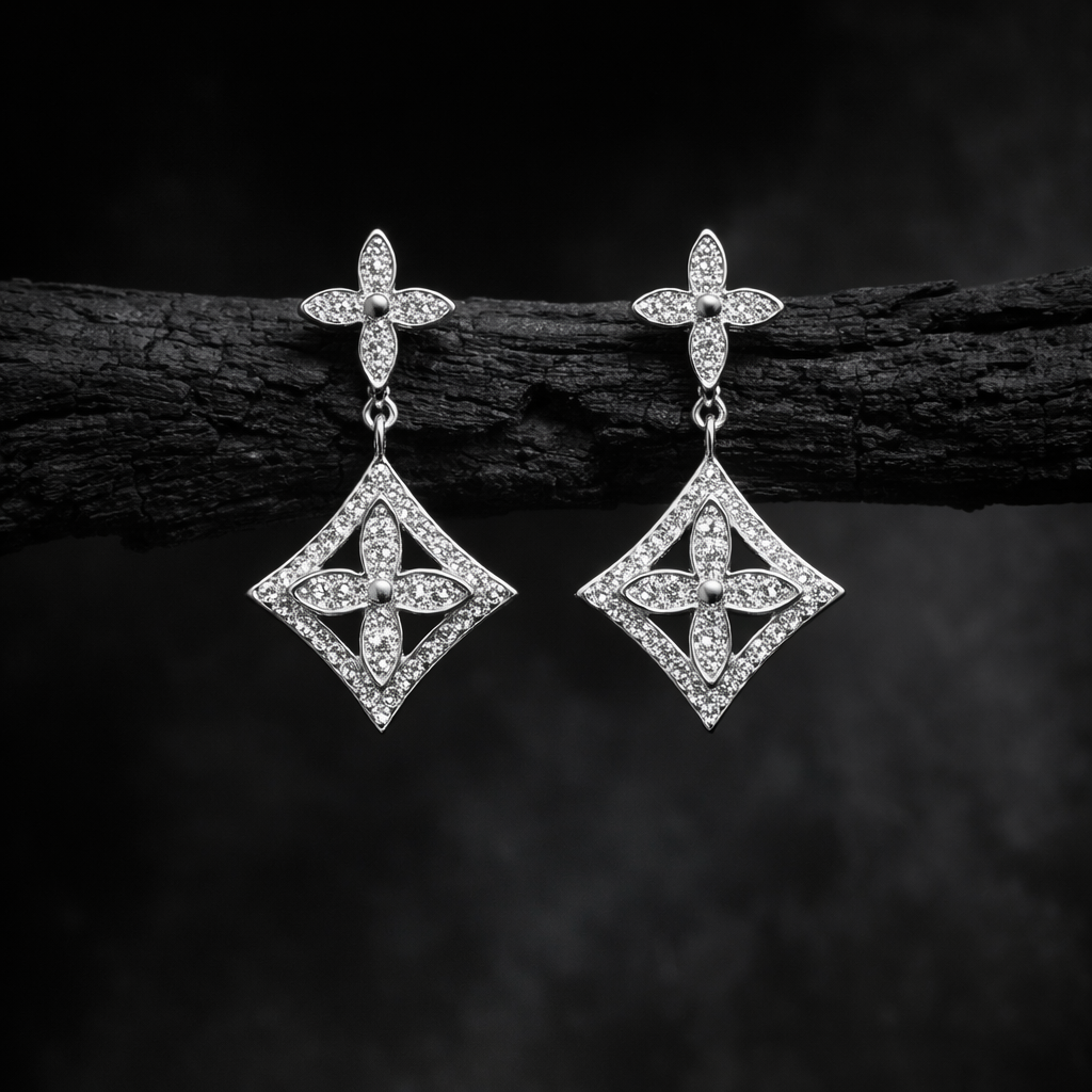 Elegant Floral Drop Earrings Design