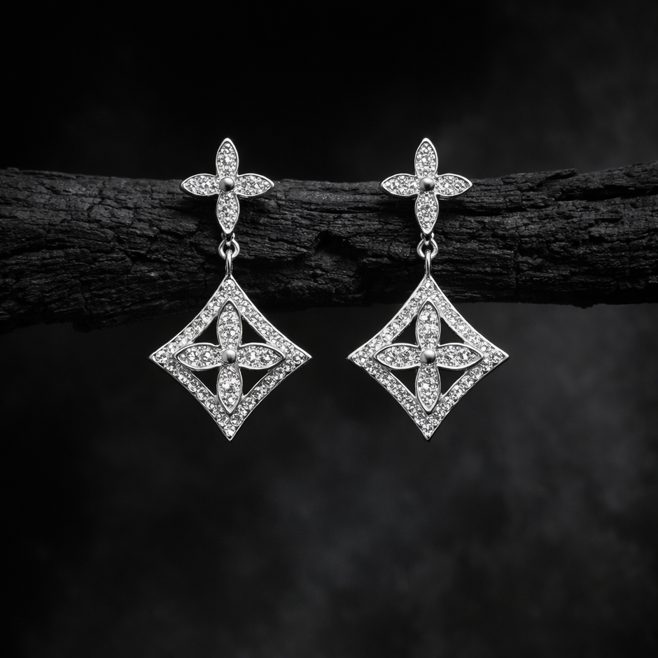 Elegant Floral Drop Earrings Design