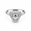 Evil Eye Triangle Halo Ring