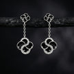 Elegant Black Floral Drop Earrings