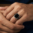 Obsidian Mesh Signet Ring