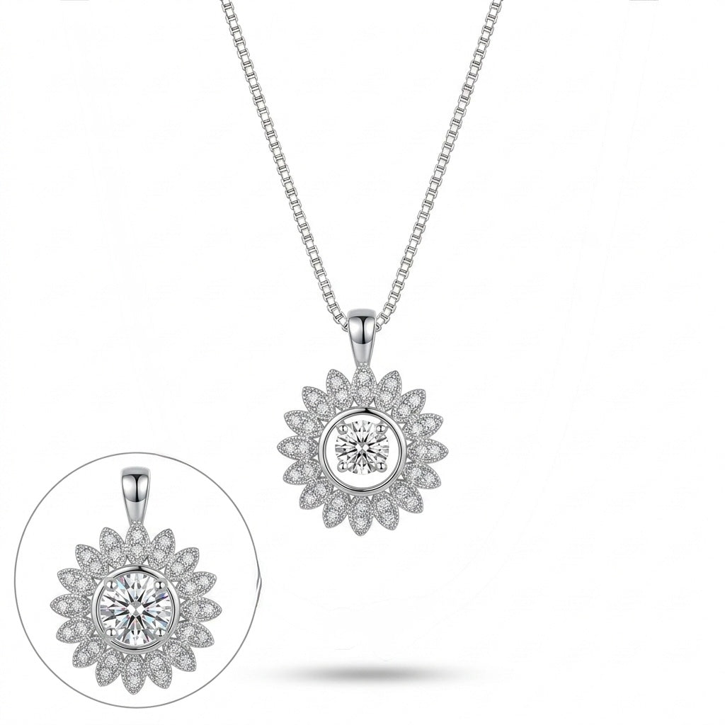 Floral Sunflower Pendant Necklace