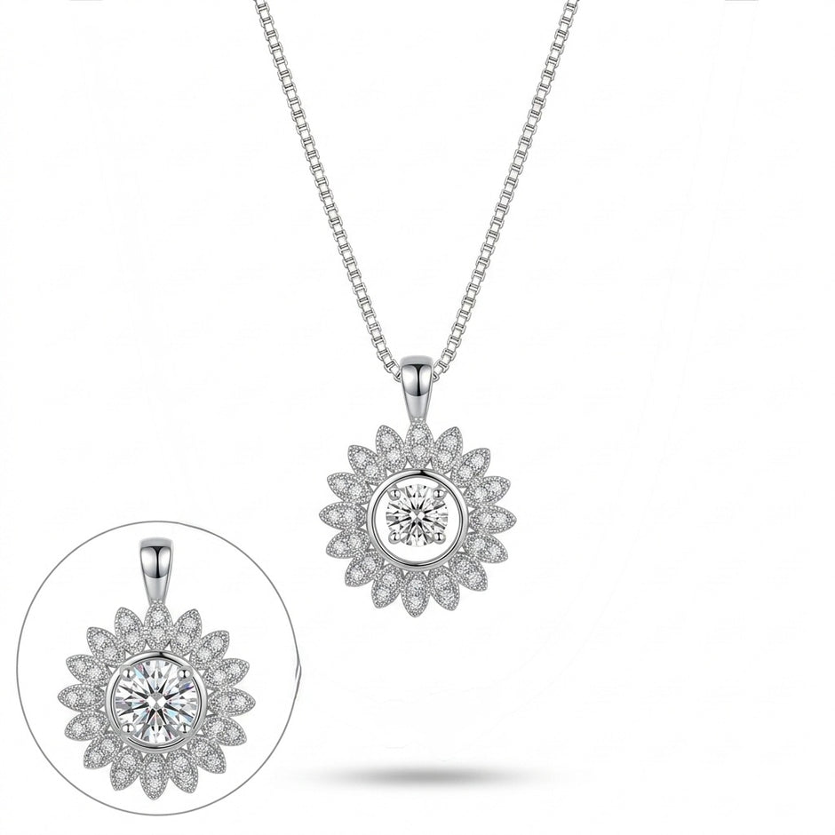 Floral Sunflower Pendant Necklace