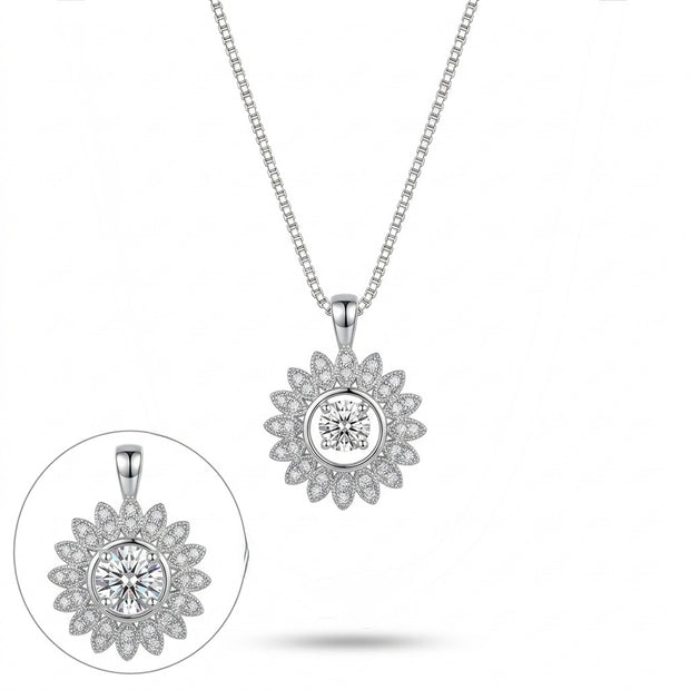 Floral Sunflower Pendant Necklace