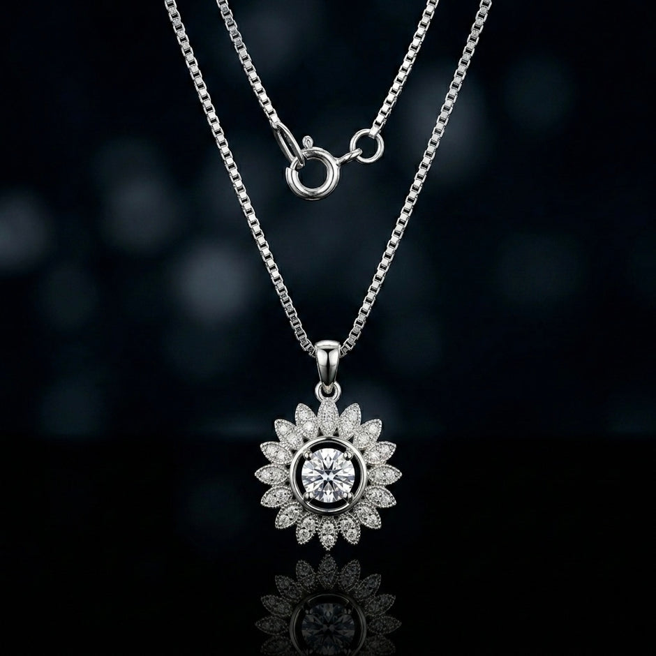 Floral Sunflower Pendant Necklace