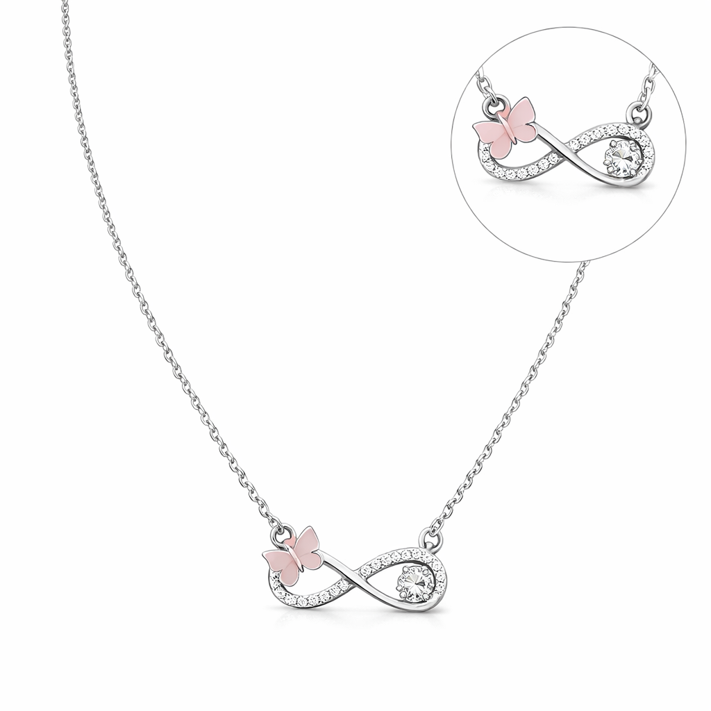 Infinity Butterfly Pendant Necklace