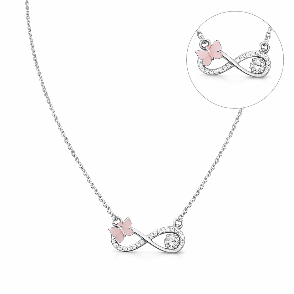 Infinity Butterfly Pendant Necklace