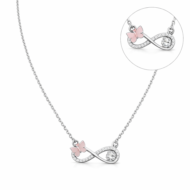 Infinity Butterfly Pendant Necklace
