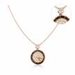 Rose Gold Roman Numeral Timepiece Pendant Necklace