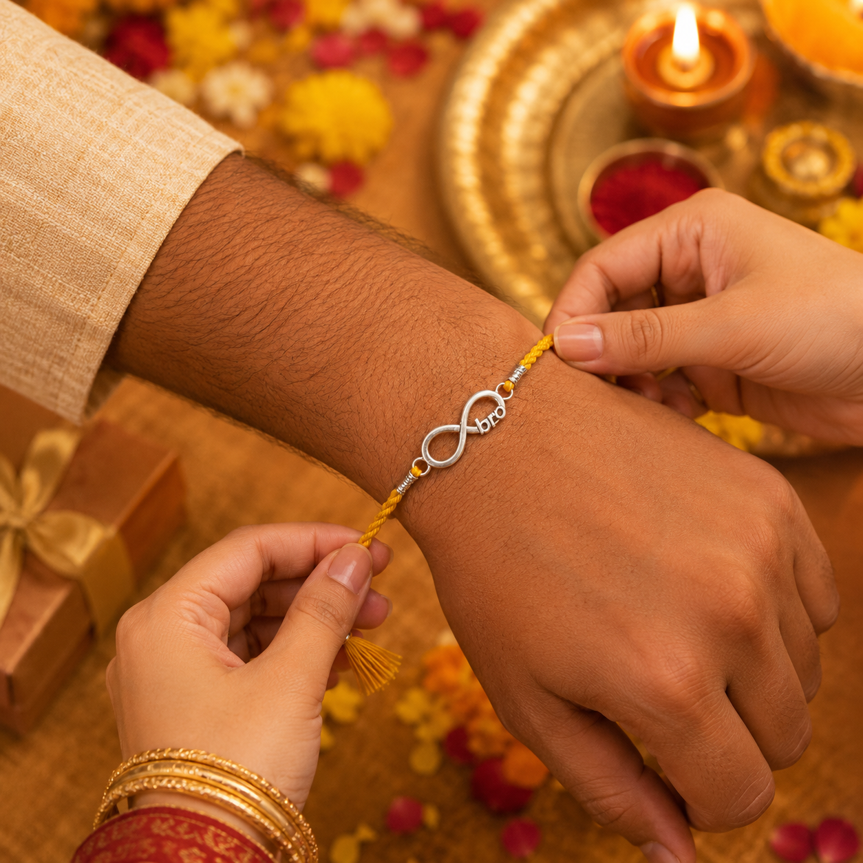 Bro Infinity Silver Rakhi
