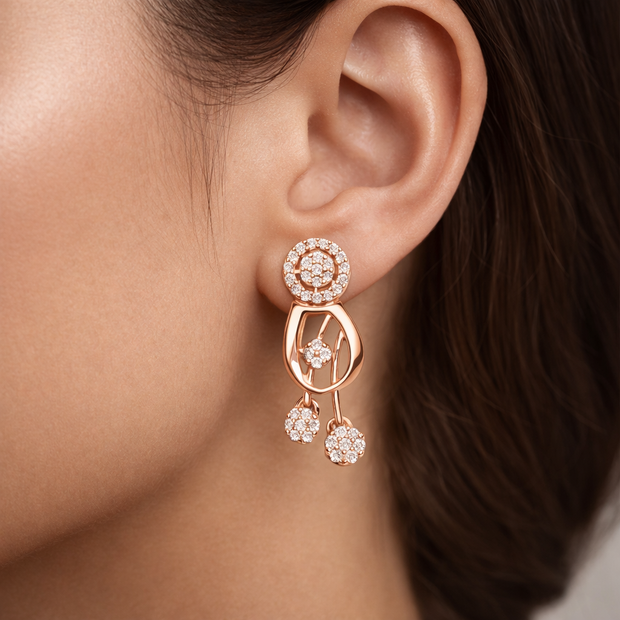Elegant Rose Gold Drop Earrings