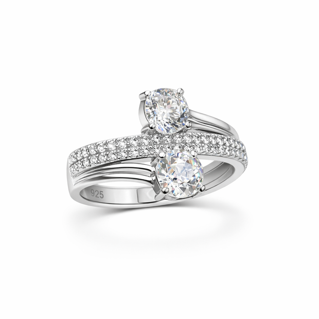 Dual Solitaire Criss Cross Ring