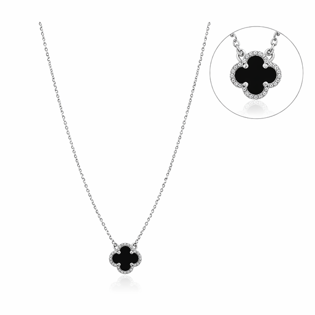 Black Clover Pendant Necklace