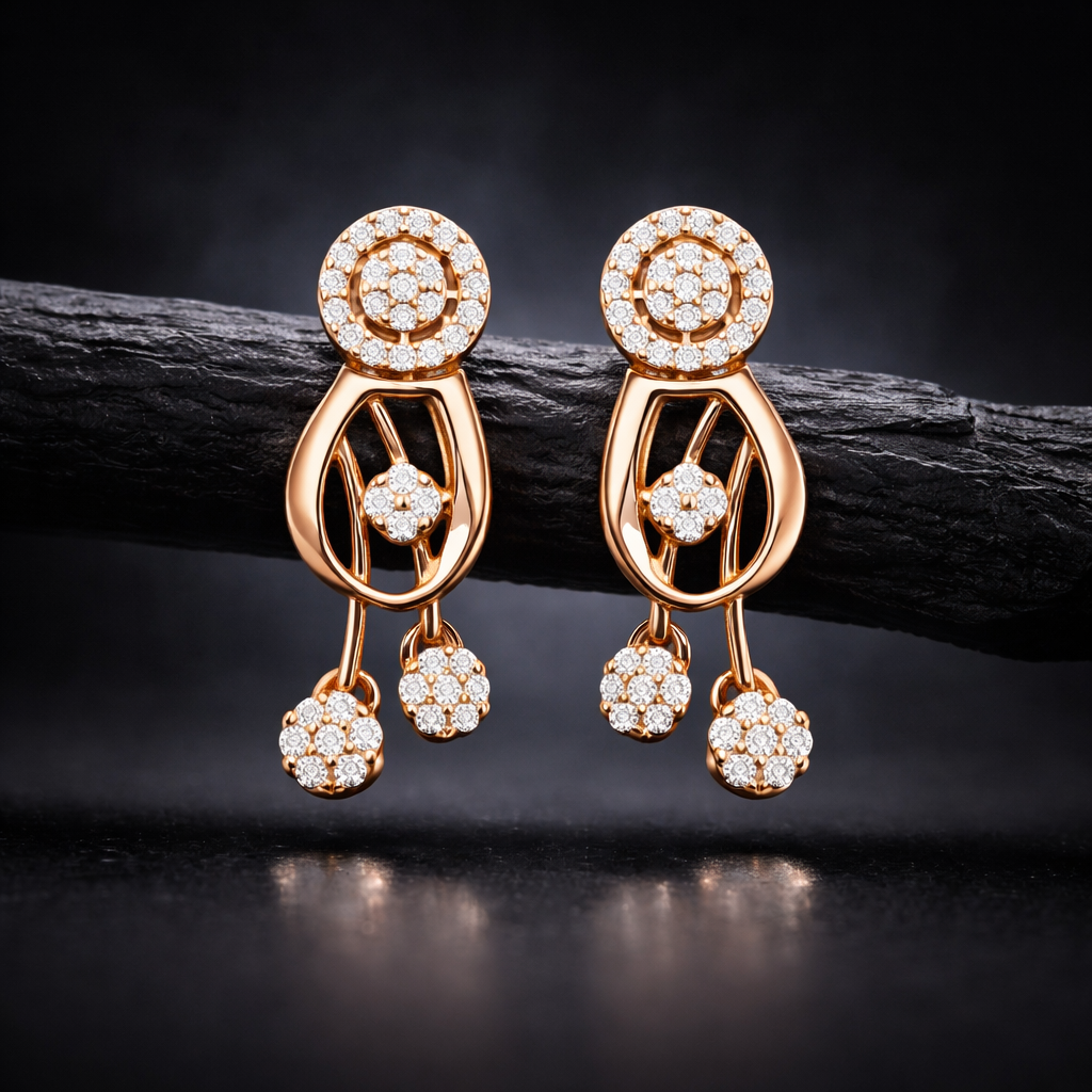Elegant Rose Gold Drop Earrings