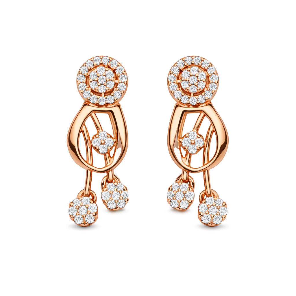 Elegant Rose Gold Drop Earrings