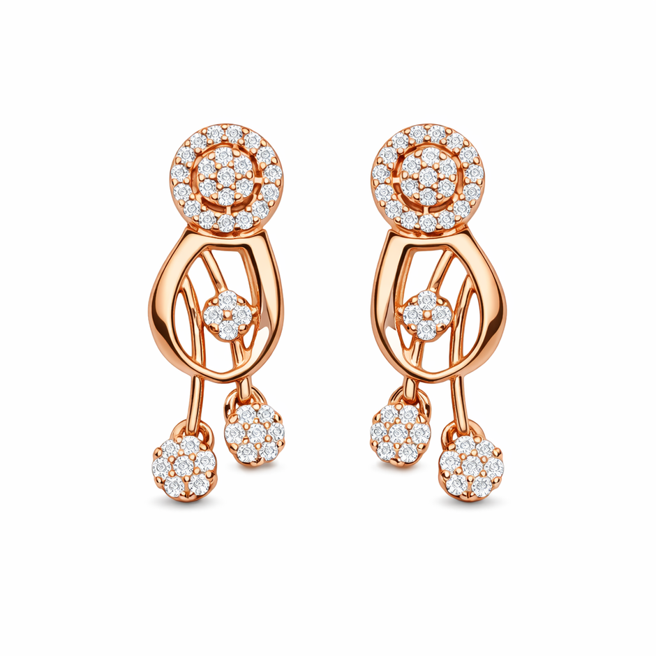 Elegant Rose Gold Drop Earrings