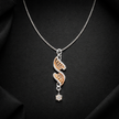 Double Helix Pendant Necklace with Rose Gold Accents