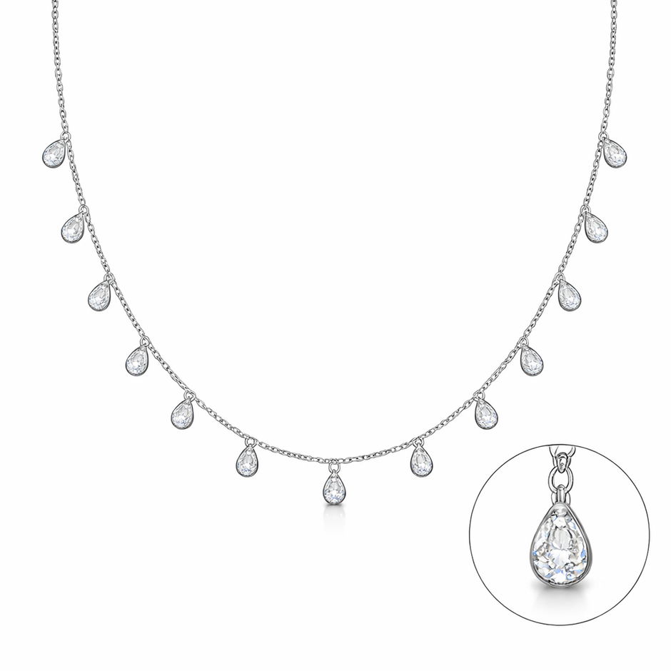 Teardrop Dangling Pendant Necklace