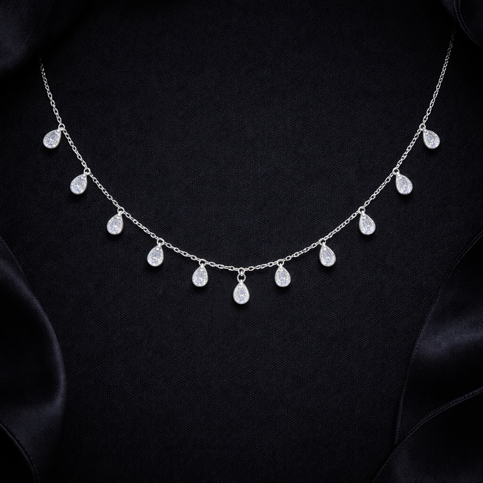 Teardrop Dangling Pendant Necklace