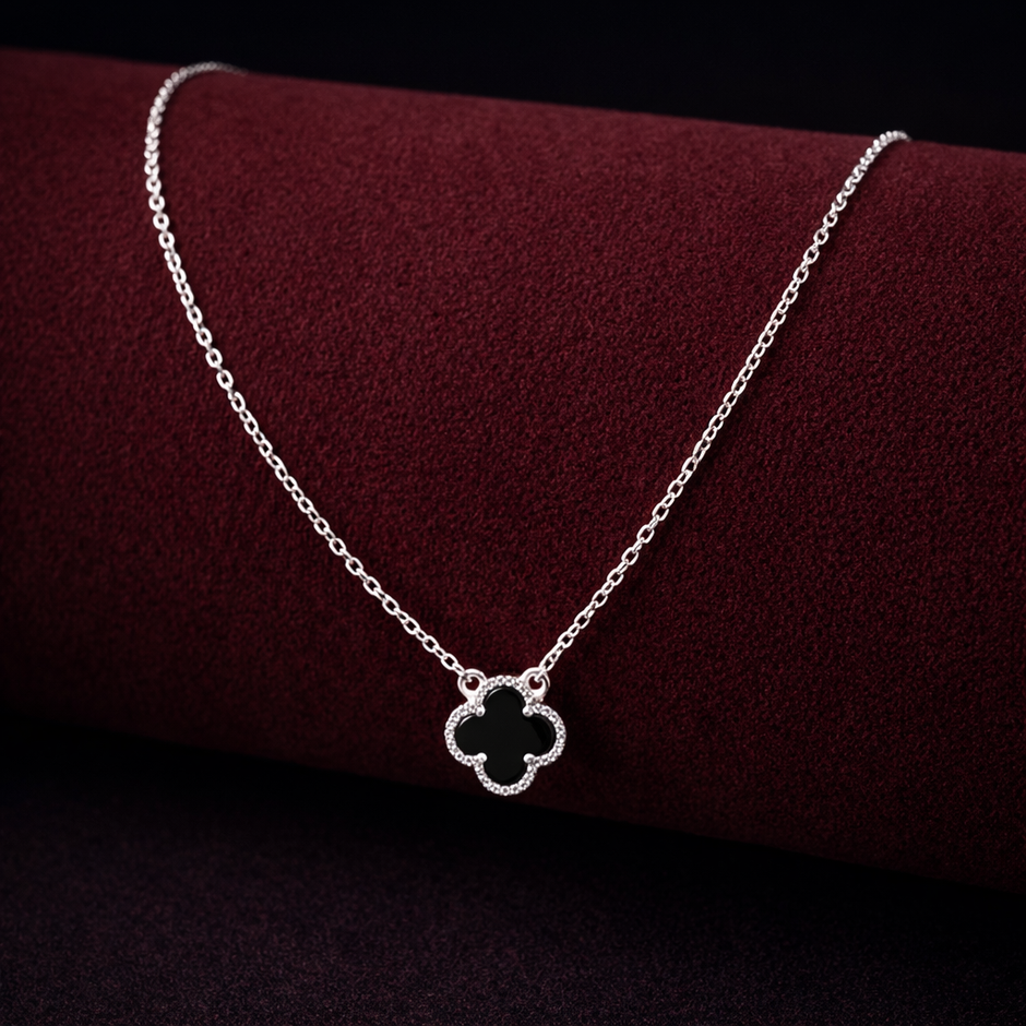 Black Clover Pendant Necklace