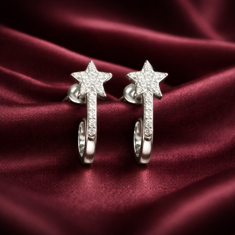 Elegant Star Hoop Earrings