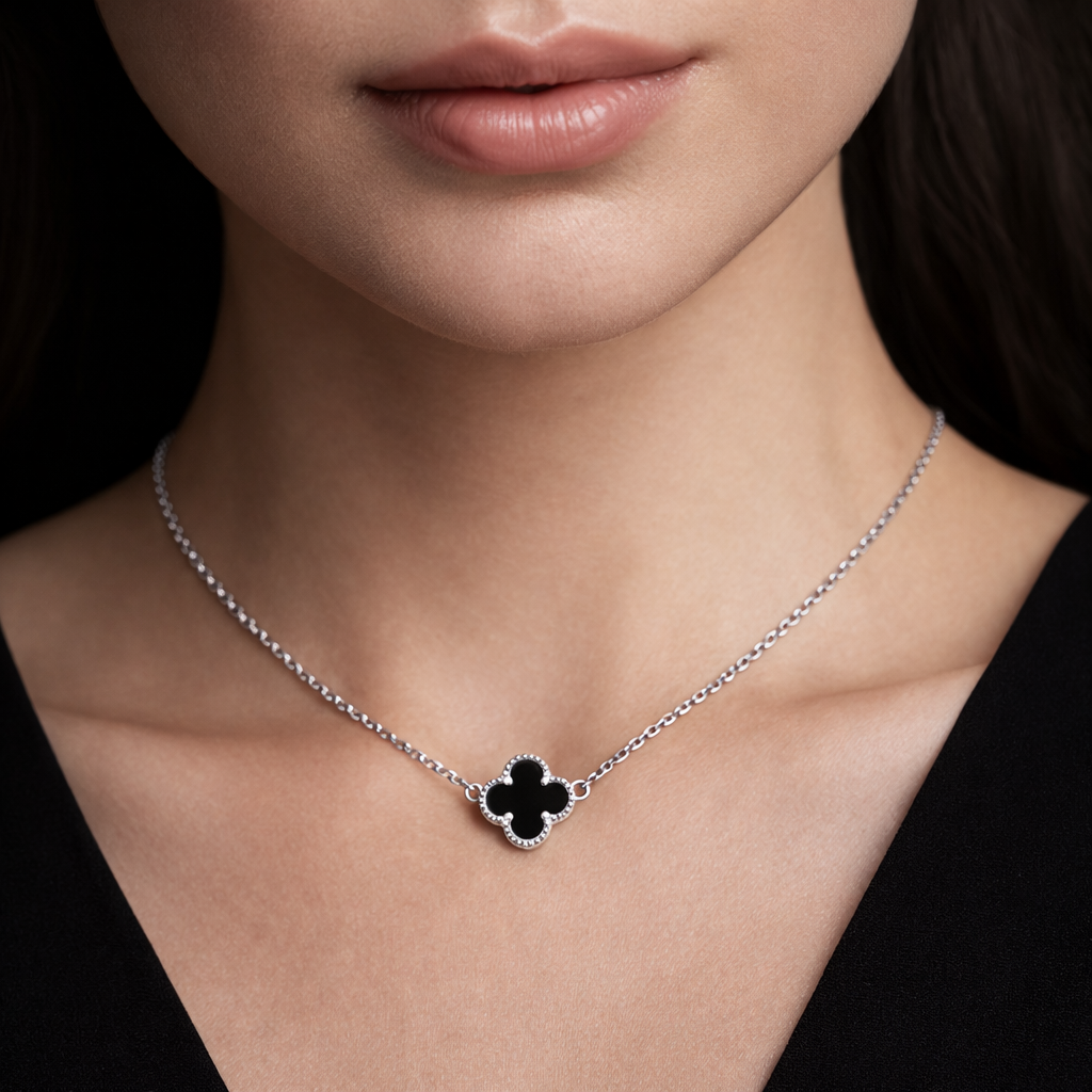 Black Clover Pendant Necklace