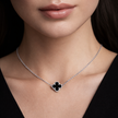 Black Clover Pendant Necklace