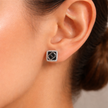 Elegant Black Square Stud Earrings