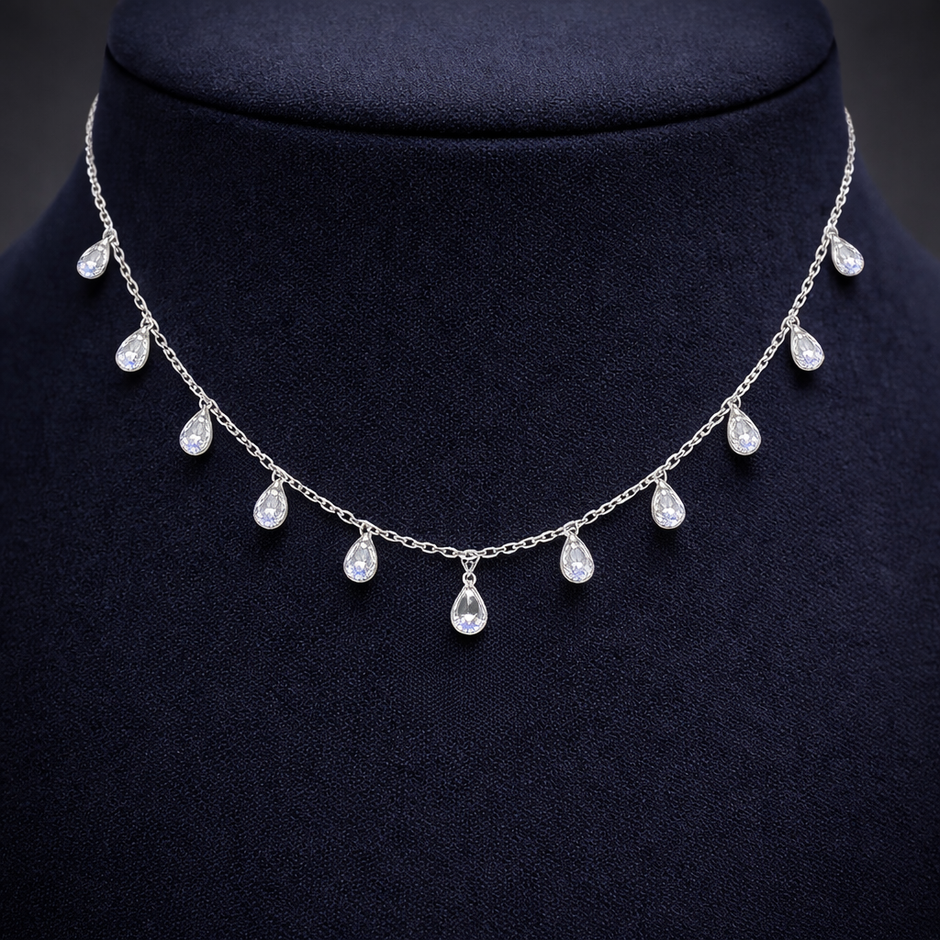 Teardrop Dangling Pendant Necklace